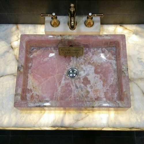 Lavabo vaso onice - , rosa